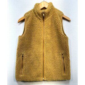 J. Crew Womens Sherpa Fleece Vest XXS Tan Cozy Outerwear